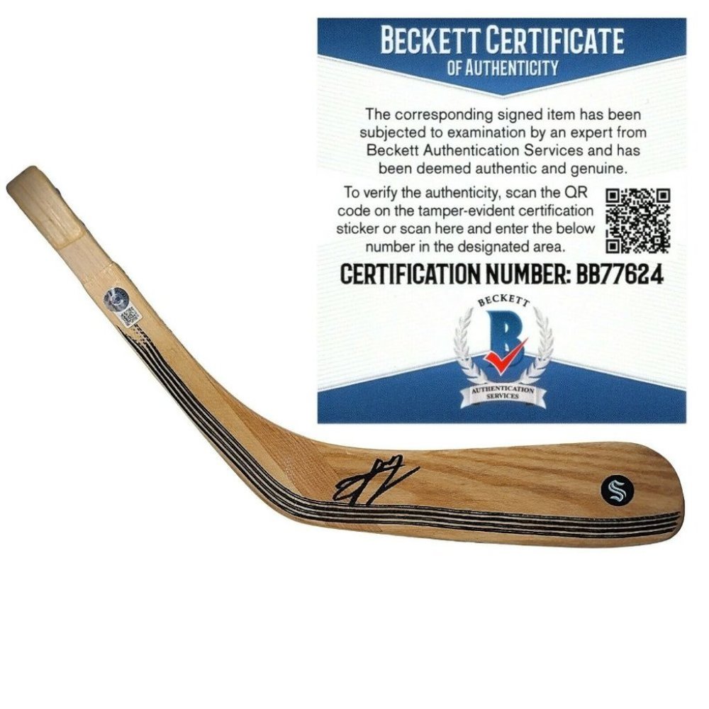 Jeremy Lauzon Signed Seattle Kraken Ice Hockey Stick Blade Beckett BAS Autograph